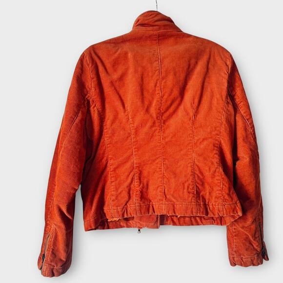 Blanc Noir rust orange corduroy moto jacket, size XL - Picture 8 of 10
